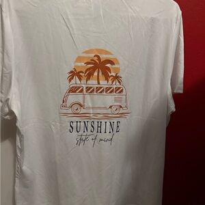 White T-Shirt with Sunshine Graphic